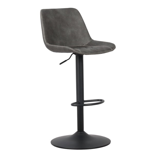 Banco para Barra Marel Gris PU Base Negra | Banco Moderno para Cocina, Comedor o Desayunador