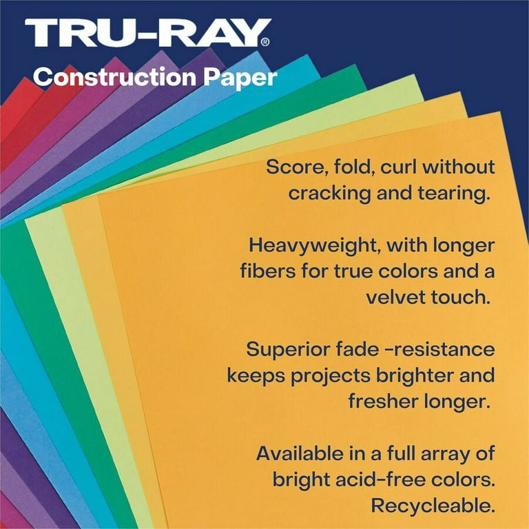 Pacon Tru-Ray Construction Paper, 76 lbs., 9 x 12, Gray, 50