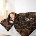 thumbnail image 3 of Erosebridal Leopard Print Twin Comforter Sets,Cheetah Pattern A Alphabet Bedding Set For Kids Girls,Black Reversible,2-Piece, 3 of 7