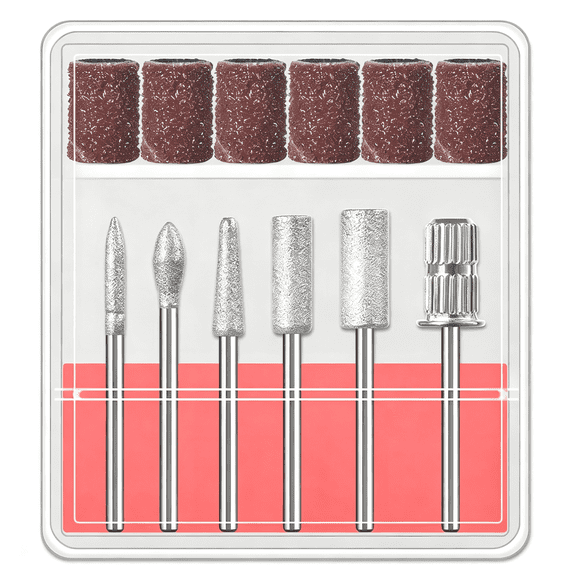 KASIU 6Pcs Nail Drill Bits Set,3/32'' Professional Nail Bits for Manicure Pedicure Nail Bits