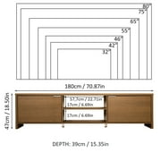 Madesa TV Stand Large Media Console with Cable Management for 65, 75 Inch Media Storage Gaming Living Room Entertainment Center Modern Wooden Television Cabinet - Rustic