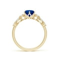 thumbnail image 2 of ANGARA Lab Grown 1.2 Ct Blue Sapphire Diamond Engagement Ring for Women in 14K Yellow Gold (Size-6.5mm) | September Birthstone, Anniversary, Jewelry Gift for Women | Lab-Grown Blue Sapphire Ring, 2 of 8