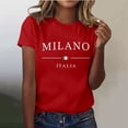 thumbnail image 2 of BOOMNY Women's Short Sleeve T-Shirts Crew Neck Italian Day Graphic Tshirts Summer Tee Tops for Women, 2 of 4