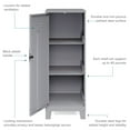 thumbnail image 3 of Space Solutions 42.5 inch High 3 Shelf Storage Locker Cabinet, Welded Metal, Fully Assembled, Vented Door, 3 inch Riser Legs, Silver, 3 of 14
