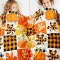 thumbnail image 5 of Fall Plaid Throw Blanket 50" x 60", Fall Blankets and Throws, Cozy Fall Fleece Throw Blanket for Couch, Autumn Pumpkin and Leaves Blanket, Fall Throws, 5 of 6