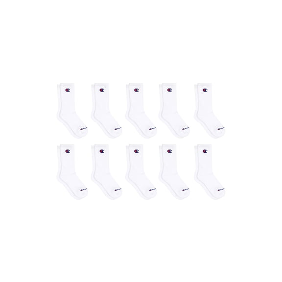 Champion Boys Cushion Performance Kid Crew Socks, 10 Pack, Sizes S–L