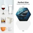 thumbnail image 5 of Leather Coasters with Heat-resistant for Drinks, 3D Realistic Shark -标题2 Hexagon, 5 of 5