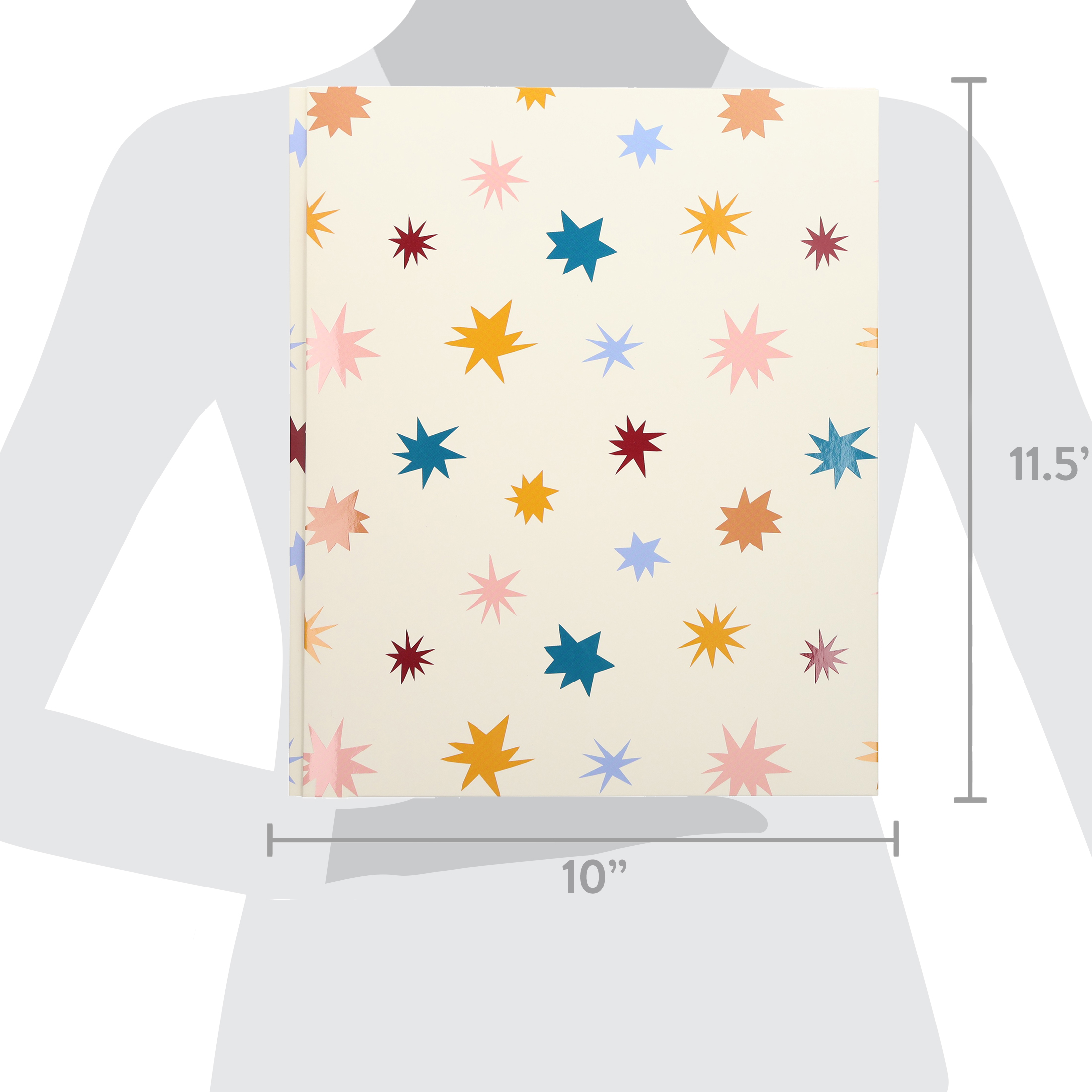 Carpeta de papel Pen+Gear con 3 ganchos y 2 bolsillos, estrellas multicolor 4