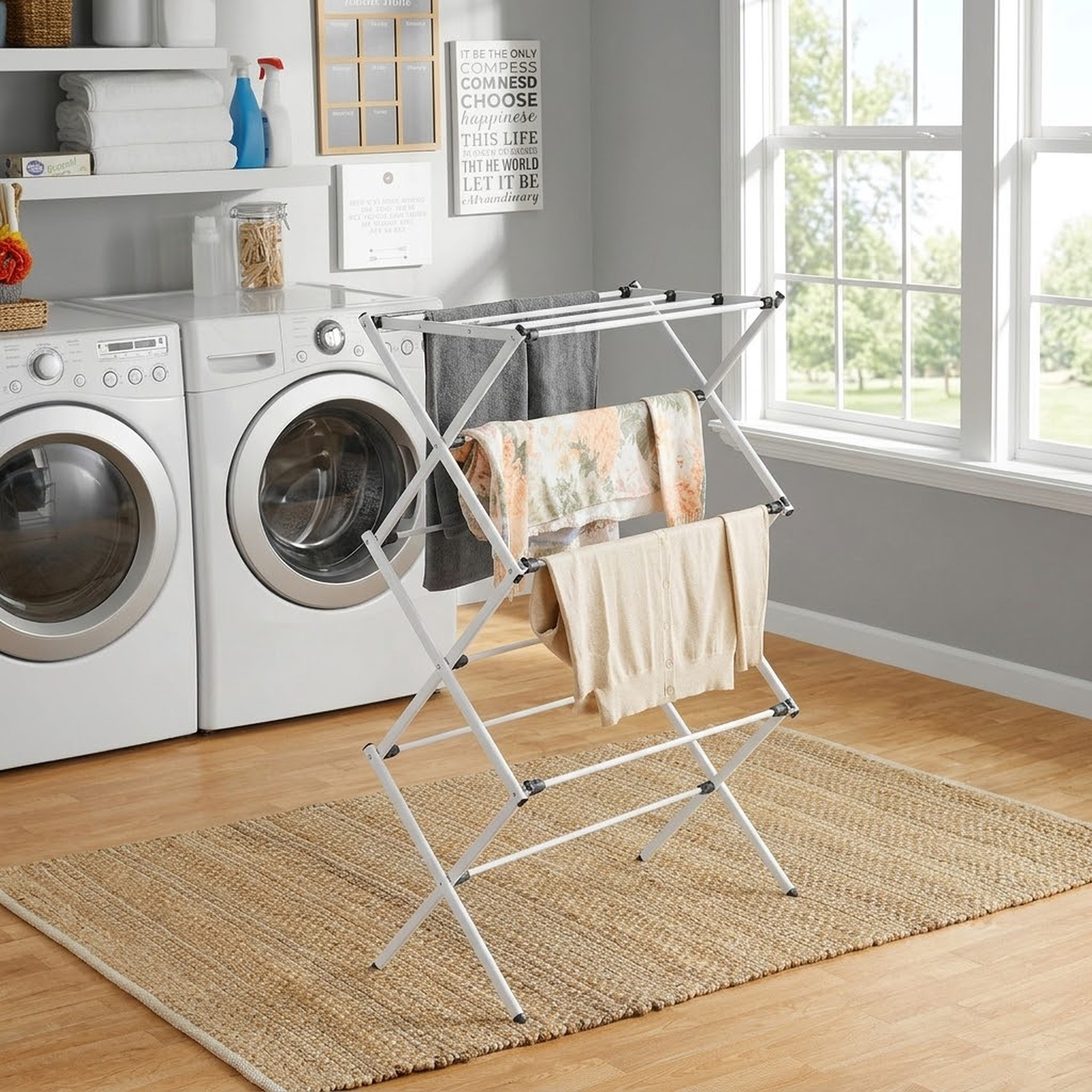 Mainstays Expandable Steel 7-Level Laundry Drying Rack photo 8