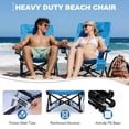 thumbnail image 5 of Walchoice Low Beach Chair, High Back Chair with Comfortable Pillow for Adults, Oversized Seat Chair with Cup Holder & Carry Bag for Outdoor Lawn Camping Picnic, Heavy Duty & Lightweight - Blue, 5 of 9