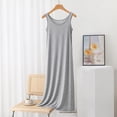 thumbnail image 5 of AHMOMEI Womens Nightgown Soft Sleeveless Wide Strap Sleepwear Casual Loose Full Slip Under Dress Summer Clothes Light Gray XL, 5 of 8