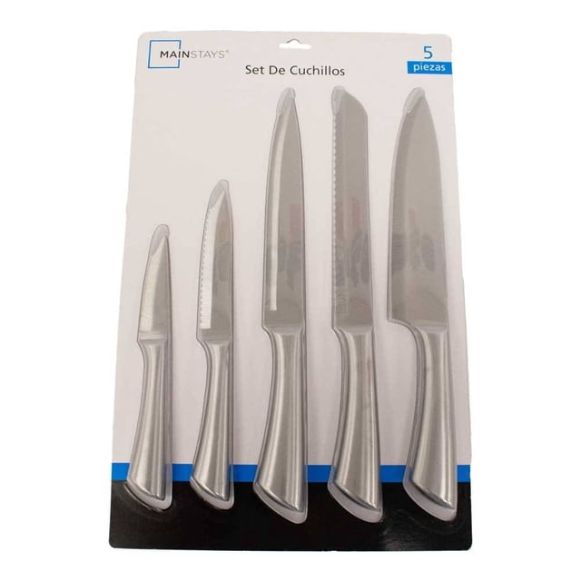 Set de Cuchillos Mainstays de Acero Inoxidable 5 Piezas