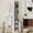 Ancient White + MDF, variant on 2-Tier Storage Cabinet with Sliding Doors for Living Room, Modern Wooden Organizer with Open and Closed Shelves, Natural+White MDF, 23.62W x 11.81D x 23.62H