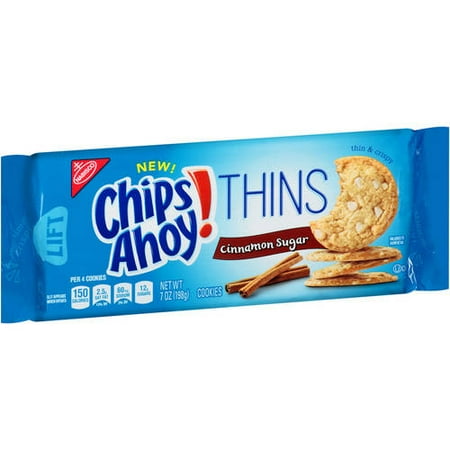 - (2 Pack) Nabisco Chips Ahoy! Thins Cinnamon Sugar Cookies, 7 oz