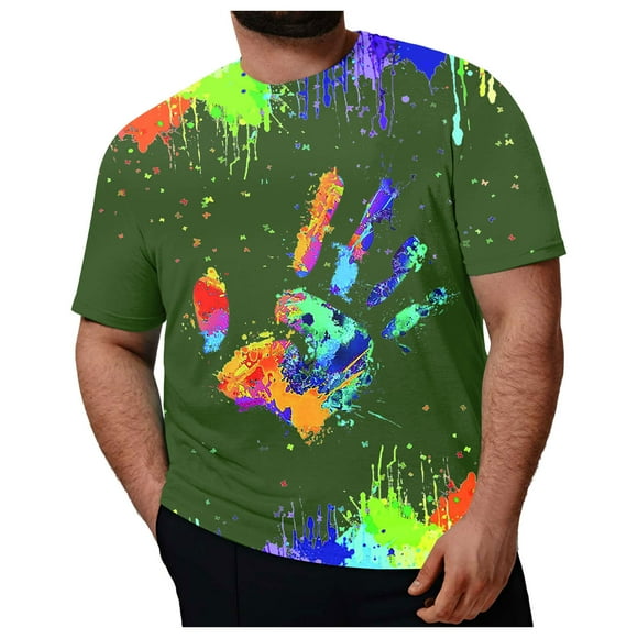 TSADFHJI Christmas Tops for Men Winter Mens Fashion Casual T Shirt Plus Size Mens Loose Fashion Casual 3D Printing Plus Size T Shirt Plus Size Mens Coat Xxxxxxxl Army Green
