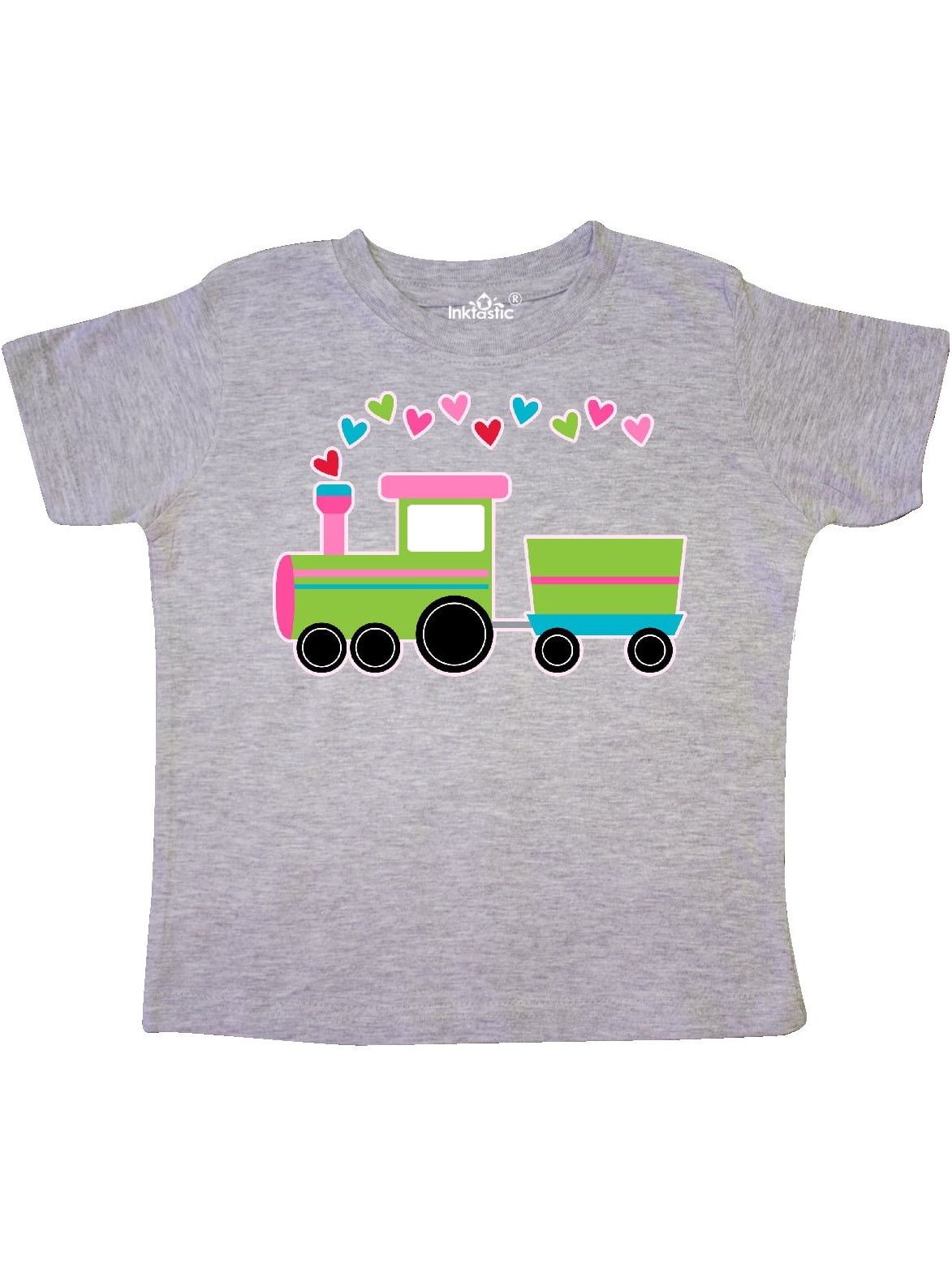 inktastic Valentine Love Heart Holiday Train Toddler T-Shirt