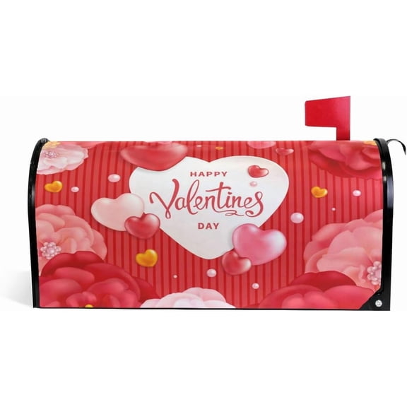 Valentines Day Magnetic Mailbox Cover Oversized for Garden Yard Outdoor Decorations-25.5" x20.8