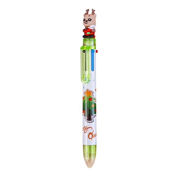 Fiudx Bolígrafo de 6 Colores, Diseño Multifuncional de Tipo Pulsador, Escritura Suave, Tinta Brillante, Uso En La Oficina o La Escuela, Ideal para Fiestas, Punta de 0,5 Mm, Tamaño de 17,5 Cm.