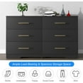 thumbnail image 6 of Miniyam 6-Drawer Dresser with Deep Drawers & Golden Handles for Adult Bedroom, Black, 6 of 7