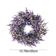 thumbnail image 3 of JeashCHAT Artificial Lavender Wreath, 13.78 Inch Faux Purple Lavender Flower Wreath for Spring Summer Front Door Porch Wall Indoor Outdoor Decor, 3 of 8