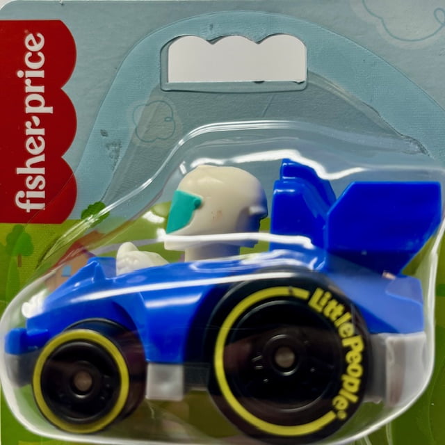 Fisher Price Little People Three Wheelie Vehicles Race Car,  Hot Rod and Blue Race Car 3" Vehicles