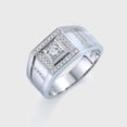 thumbnail image 4 of Oryn Jewelry Men's Engagement Wedding Band - 1.4 Ct Round Cut Moissanite Ring - 14K White Gold Plated Handmade Statement Jewelry for Men - Birthday Gift, 4 of 6