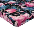thumbnail image 4 of Ambesonne Exotic Fitted Sheet, Tropical Design Wild Flowers, Full Size, Pink Violet Blue and Black, 4 of 5