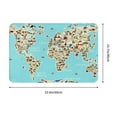 thumbnail image 3 of Xecao World Travel Line Icons Map print Flannel Mat: Non-slip, 16x24in. Ideal for kitchen, bedroom, bath & living room., 3 of 9