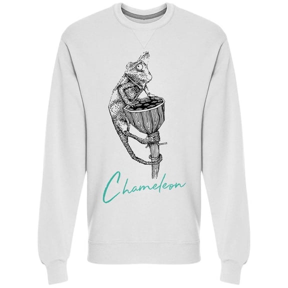 Chameleon On Flower Art Sweatshirt Men -Image by Shutterstock, Male XX-Large