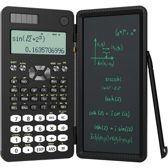 Scientific Calculator for Students, 82 MS Foldable Science Calculator with Notepad for Middle and High School Supplies (82MS-BL)
