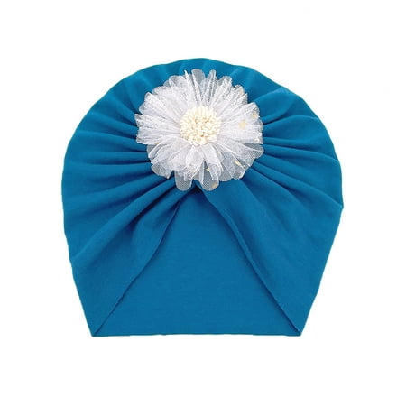 

TOWED22 Toddler Infant Kids Boys Girls Stretch Soild Flower Breathable Hat Caps Headwear Kids Hats Boys Navy