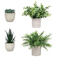 thumbnail image 1 of Plantas Artificiales, 4 Plantas Artificiales Decorativas en Macetas, Plantas Falsas en Maceta, Eucalipto Romero Suculentas Mini Plantas de Imitación para Escritorio de pared, Dormitorio Decoración, 1 of 4