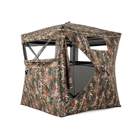 82 Inch Tall Hunting Blind Tent with 270° One Way See Through View Ground Hunting Shelter for 3-4 Person