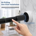 thumbnail image 3 of 39-122" One-Push Spring Tension Rod, No Drill Adjustable Curtain Rod, 28mm Diameter Heavy Duty Rustproof Carbon Steel Rod for Patio, Outdoor, Bathroom, Black, 3 of 8