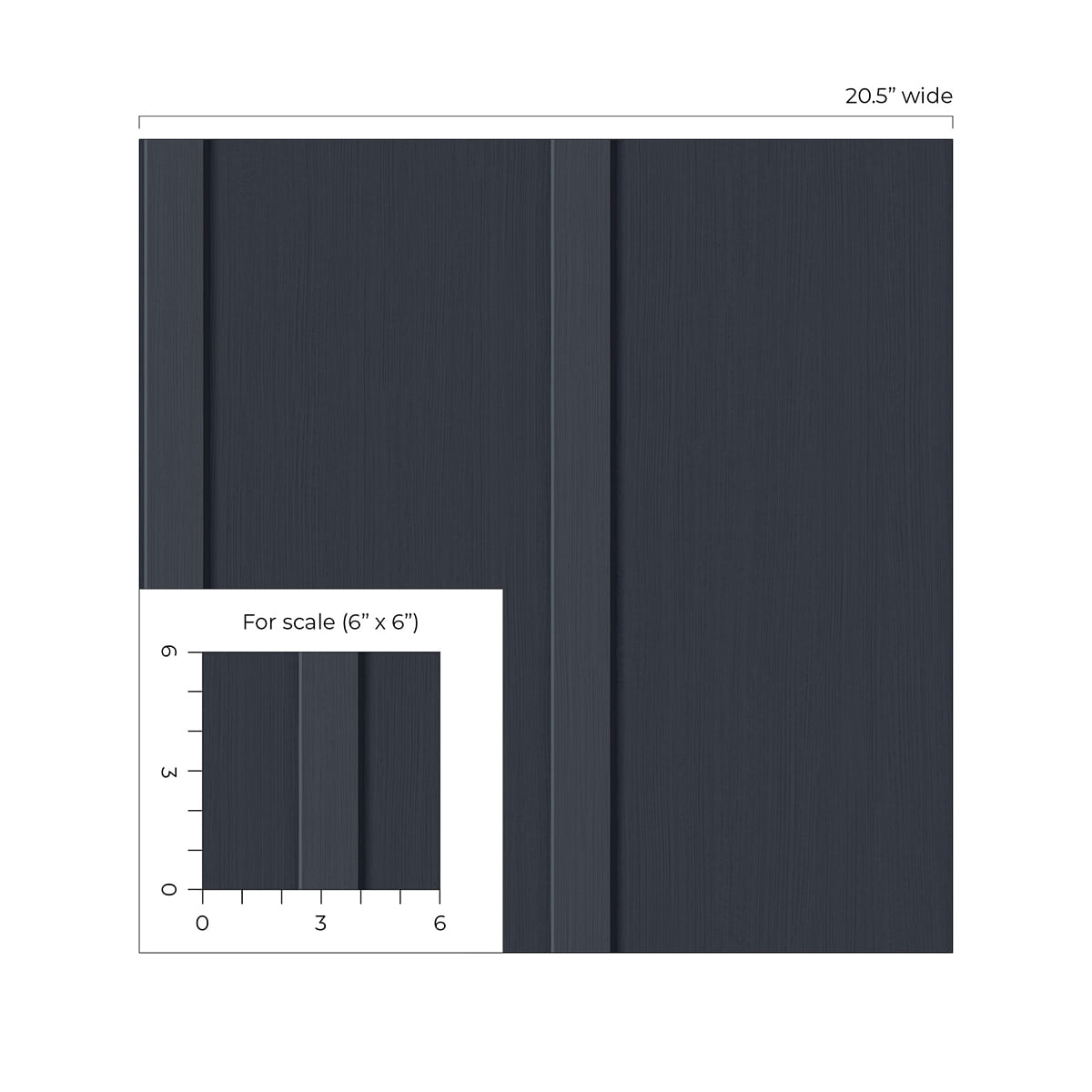Seabrook Designs  Faux Board & Batten Prepasted Wallpaper 20.5 in. W x 33 ft. L - Dark Blue