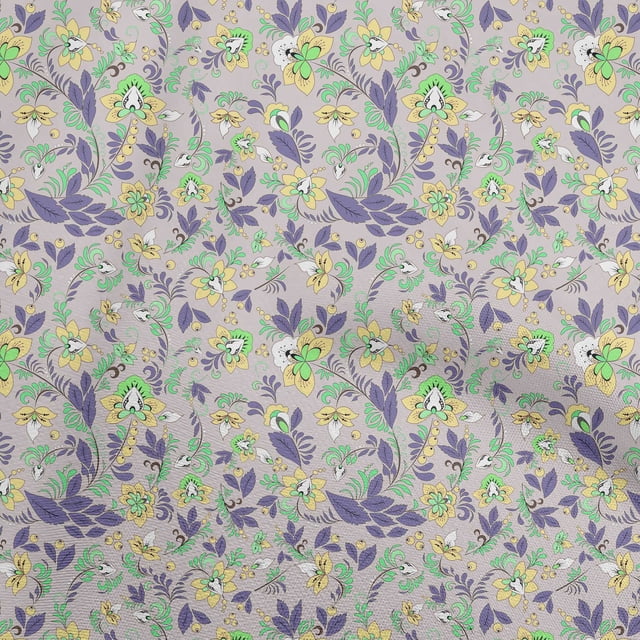 oneOone Velvet Lavender Fabric Floral Sewing Craft Projects Fabric Prints By Yard 58 Inch Wide