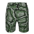 thumbnail image 4 of Kll Green Snakeskin Men'S Casual Summer Beach Shorts Hawaiian Shorts With Pockets-Small, 4 of 9