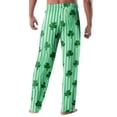 thumbnail image 4 of Domuza Mens St Patricks Day Pajamas Pants Shamrock Clover Elastic Waist Drawstring Pj Pants Soft Relaxed Fit Lounge Sleepwear with Pockets Fluorescent Green 2XL, 4 of 6