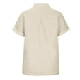 thumbnail image 5 of Womens Casual Short Sleeve Button Shirts V Neck Collared Shirt Tops Blouses with Pockets, 5 of 6