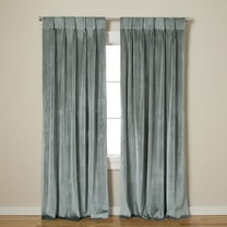 TOWN & COUNTRY LUXE Velour Solid Heavyweight Indoor Curtains, Light Filtering Opacity, Triple Pinch Pleat Top, Plush Velvet, 2-Pack Set, 27"x108", Soft Grey
