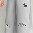 thumbnail image 5 of NIEWTR Girls Casual Straight Leg Pants Wide Loose Fit Lounge Sweatpants Elastic Waist Drawstring Joggers with Pockets Spring（A01-Light Gray,6-7 Years), 5 of 8