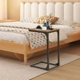 thumbnail image 3 of Set of 2 C Shaped Metal End Table with Adjustable Feet, Small Sofa Couch Side Table for Living Room Bedroom, Brown, 3 of 8
