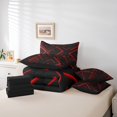 thumbnail image 5 of Manfei Modern Abstract Lines Bedding Comforter Set 7pcs, Red Black Queen Bedding Sets, Geometry Aesthetic Queen Sheet Sets, Breathable Room Decor, 5 of 7