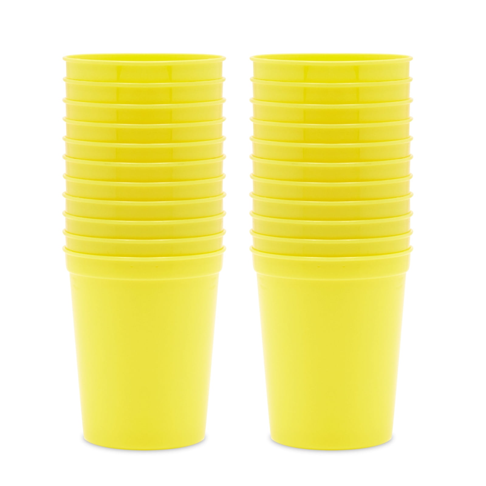 24-Pack 16-Ounce Yellow Plastic Stadium Cups, Bulk Reusable Tumblers for  All Occasions and Celebrations