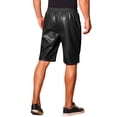 thumbnail image 3 of INSPIRE CHIC Men's Knee Length Elastic Waist Faux Leather Casual PU Shorts 36 Black, 3 of 5
