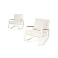 thumbnail image 2 of Better Homes & Gardens Marlow Outdoor 2pk Patio Rocking Chairs, White Frame/Cream Cushion, 2 of 8