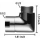 thumbnail image 3 of Adaptador de cabezal de ducha de latón macizo cromado, adaptador de codo para brazo de ducha que garantiza resistencia a la corrosión, ángulo de ducha ajustable de 90 grados para duchas de mano o de, 3 of 4