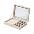 thumbnail image 3 of Organizador de pendientes Yuyangstore estuche de almacenamiento de terciopelo Joyero para dormitorio Beige Sostenedor del pendiente, 3 of 8