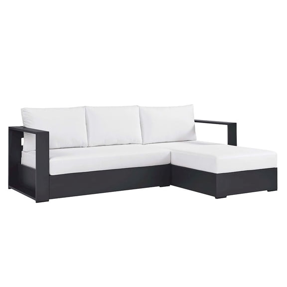 Tahoe 2-Piece Right-Facing Chaise Sectional Sofa Set in Gray White