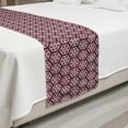 thumbnail image 2 of Orient Bed Runner, Boho Middle Eastern Mandala Geometric Moroccan Classic Traditional Grid Pattern, Decorative Accent Bedding Scarf for Hotels Homes and Guestrooms, Queen, Maroon White, by Ambesonne, 2 of 2